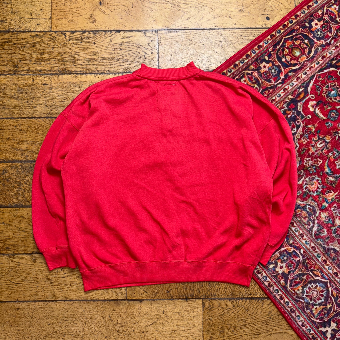 Vintage 90s Reebok Red Boxy Embroidered Sweatshirt - M