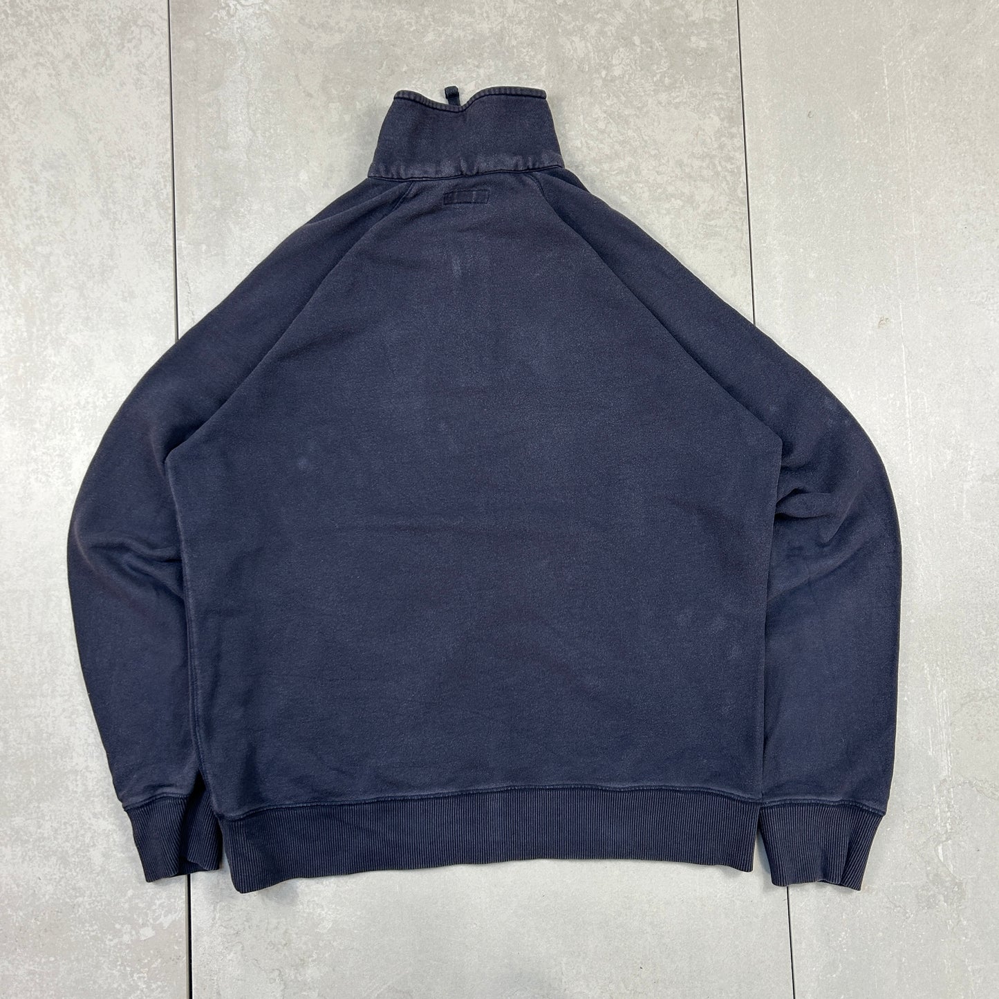 Vintage Gant Spellout Quarter Zip Navy Embroidered Sweatshirt - XXL