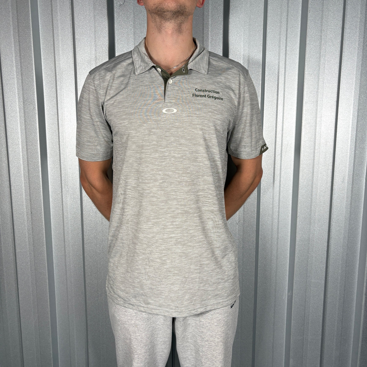 Oakley Cream Grey Polo T Shirt - M