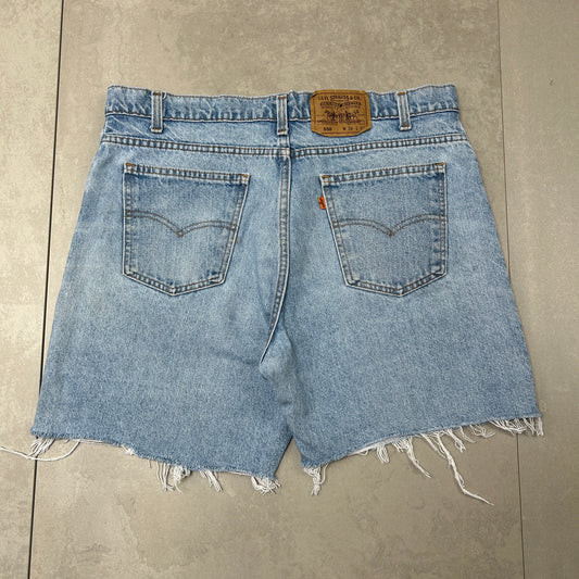 Vintage Levis 550 Baggy Denim Blue Shorts - 36