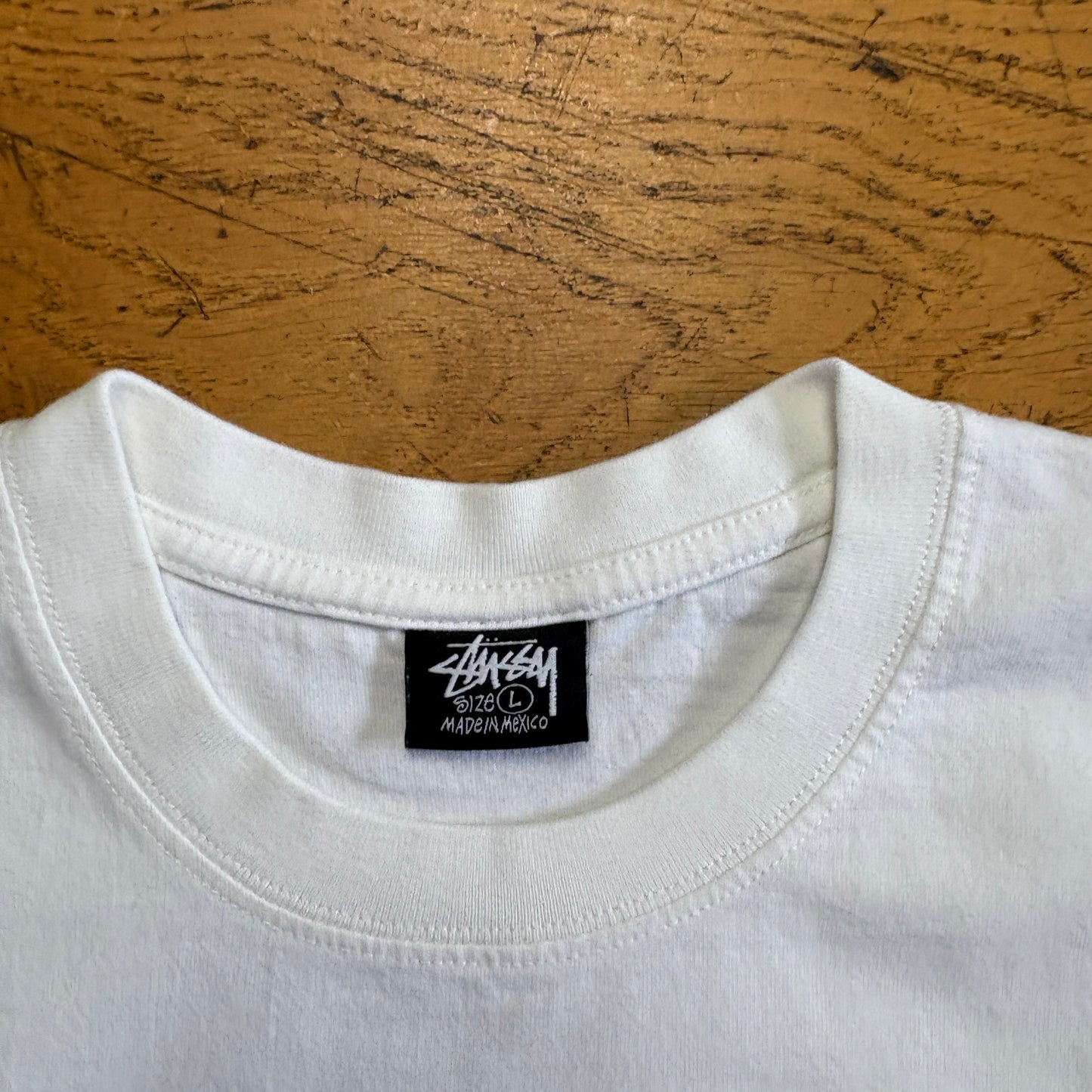 Vintage Stussy White Graphic T-Shirt - S