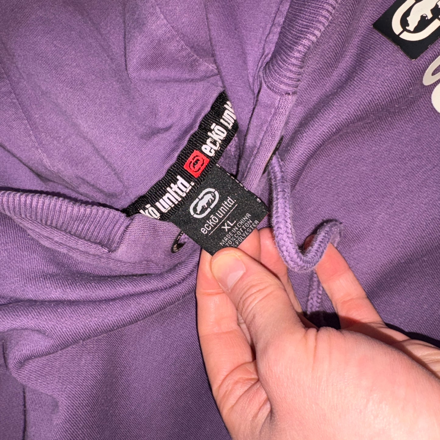 Vintage Ecko Unltd Hip Hop Purple Hoodie Sweatshirt - XL