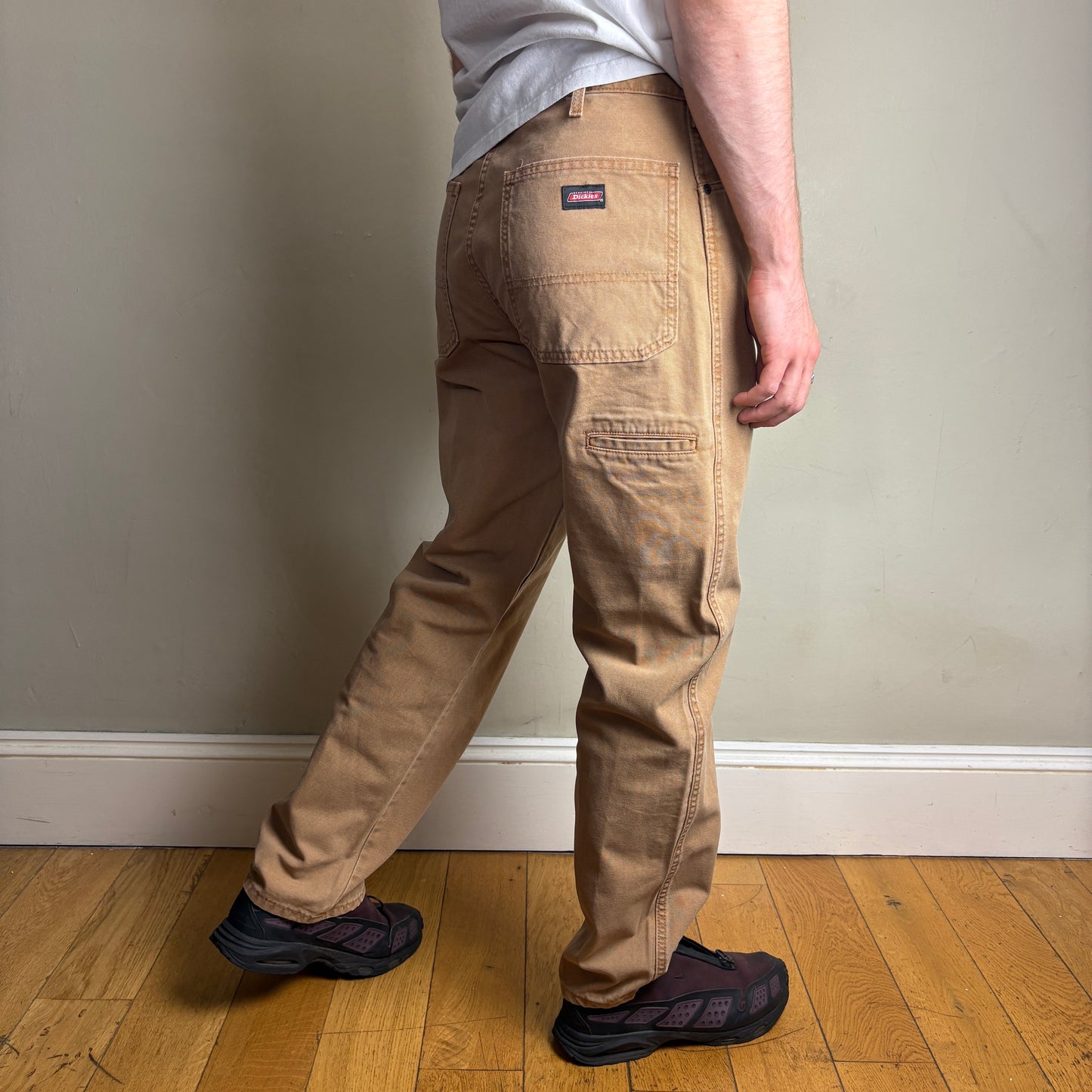 Vintage Dickies Workwear Brown Carpenter Baggy Trousers - 34R