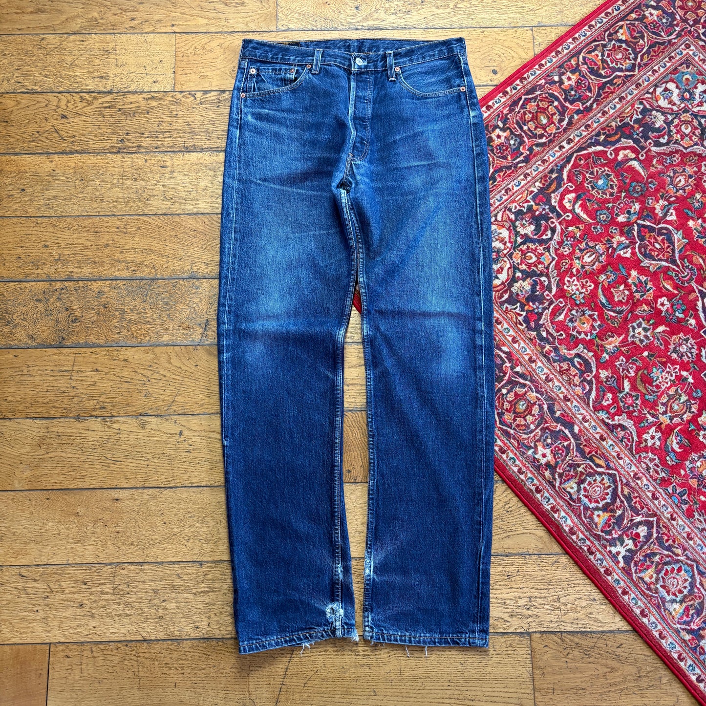 Vintage Levis 501 Straight Blue Denim Jeans - 34L