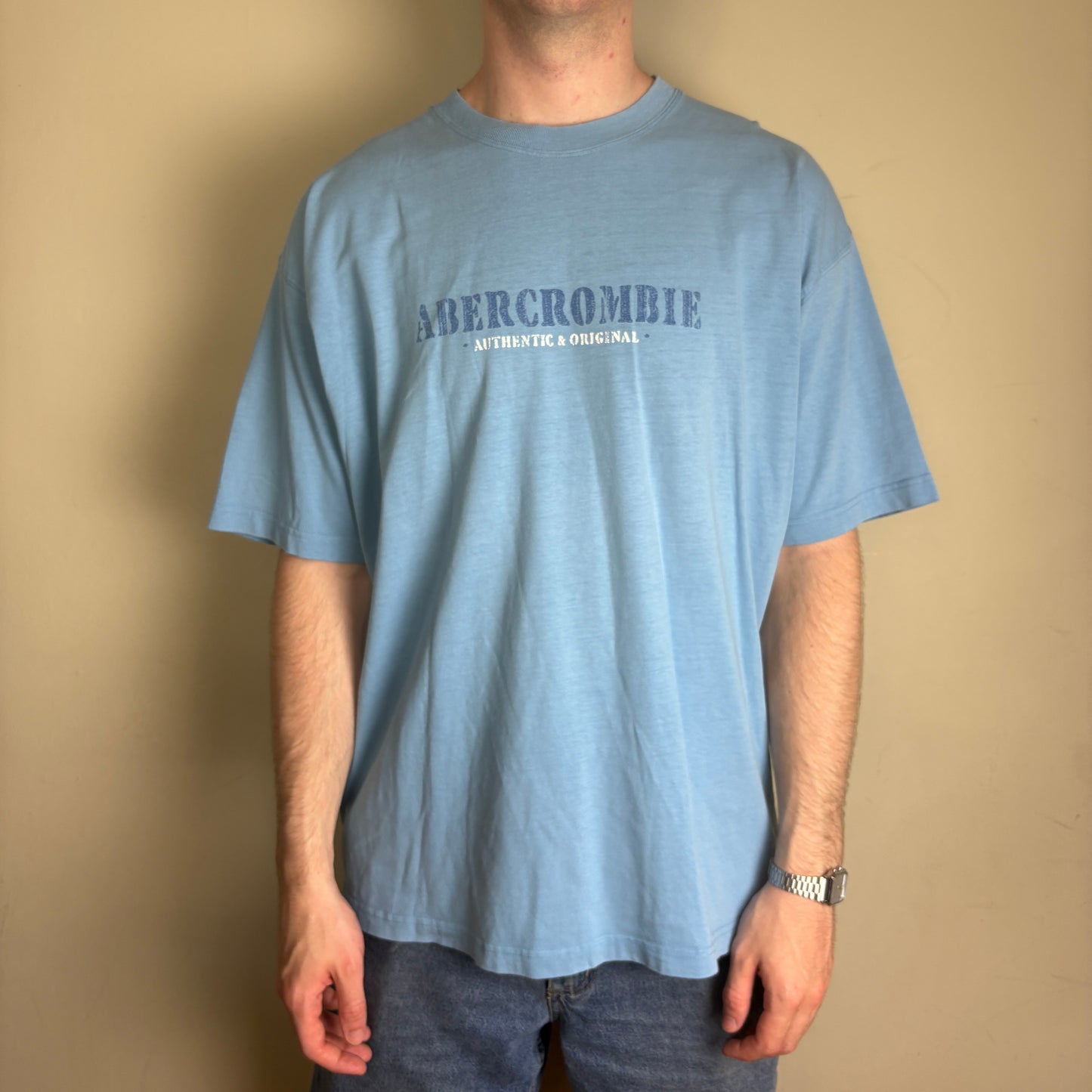 Vintage Abercrombie and Fitch Blue Surfwear Graphic T-Shirt - XL