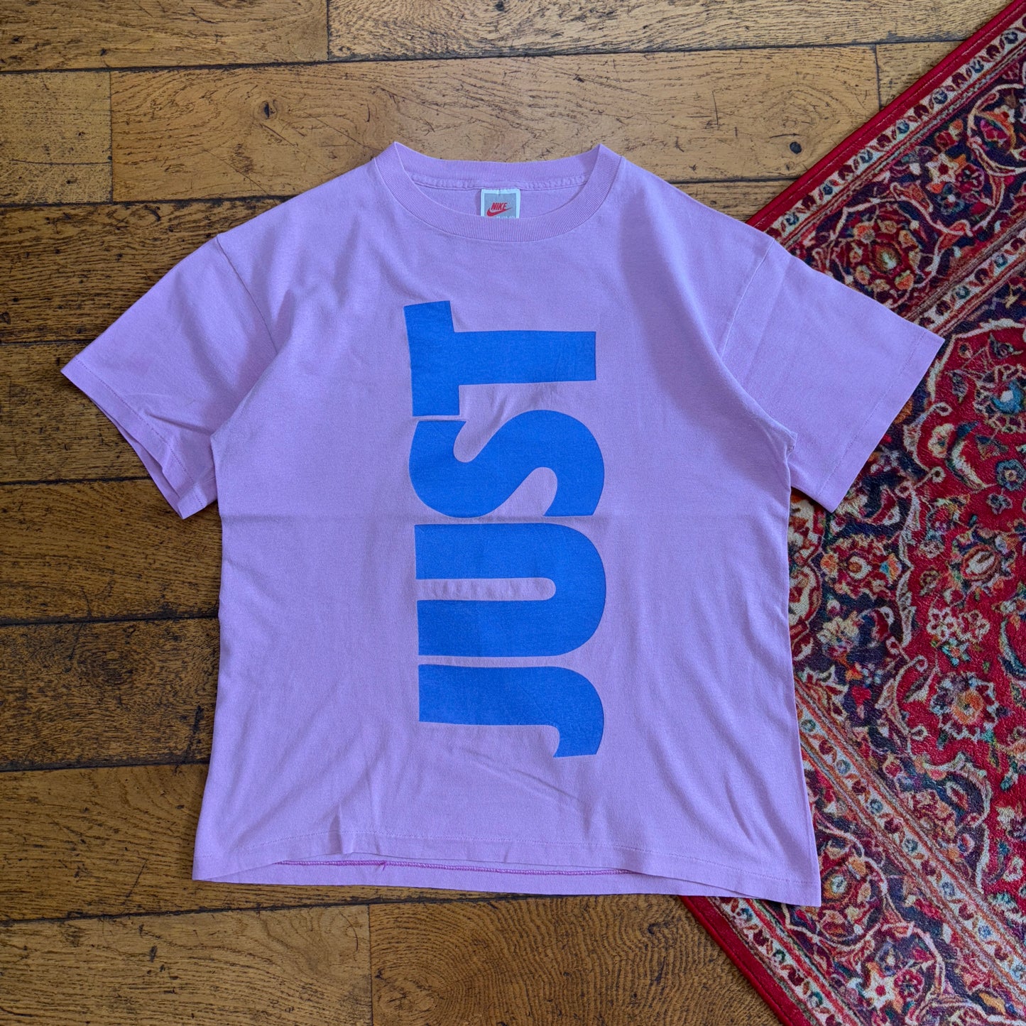 Vintage 80s Nike Just Do It Pink Purple Single Stitch Graphic T-Shirt - M