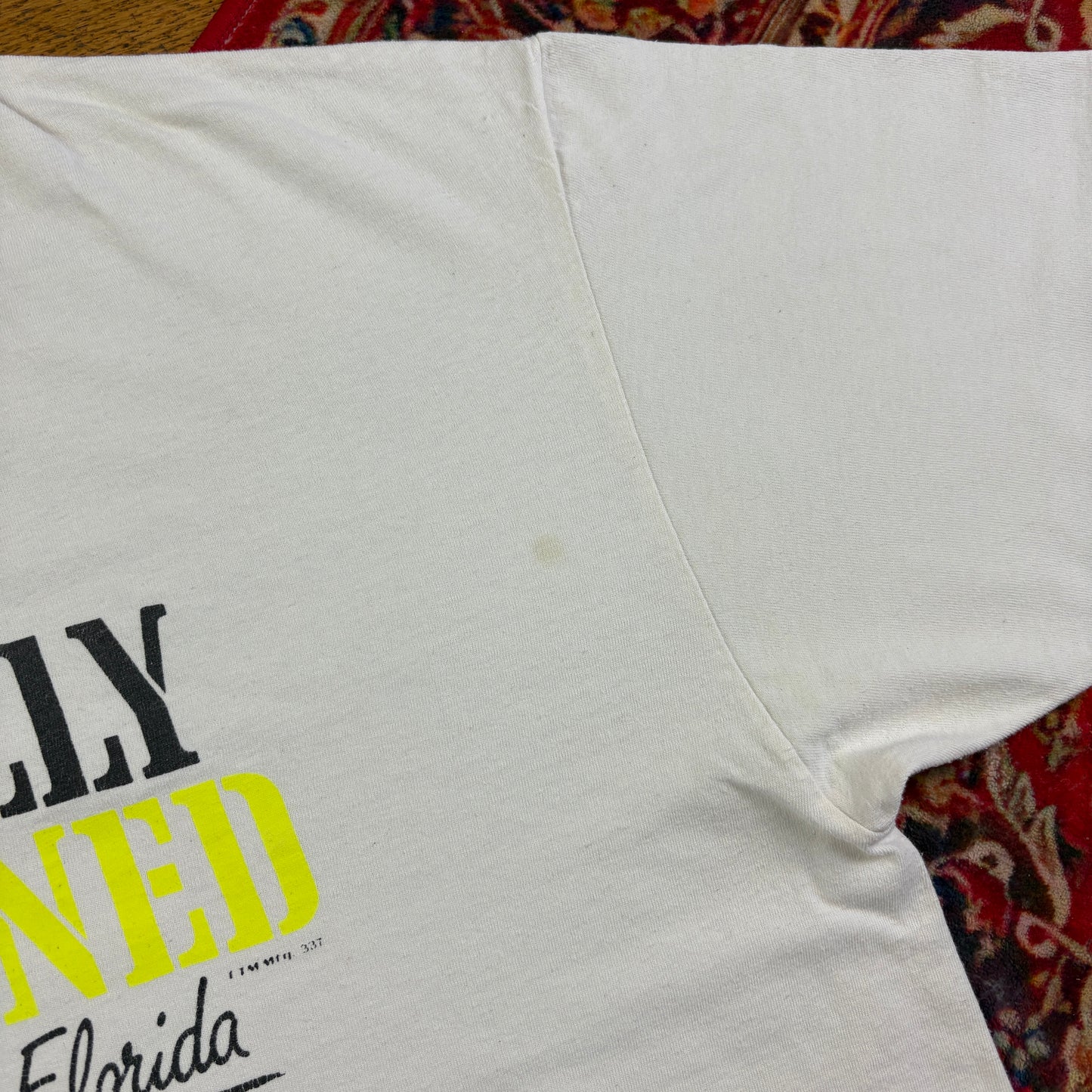 Vintage 90s Funny Sunburnt White Boxy Single Stitch Graphic T-Shirt - XL