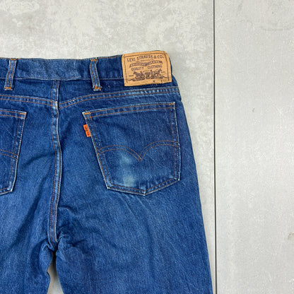 Vintage Levis Rare Orange Tab Straight Blue Denim Jeans - 32