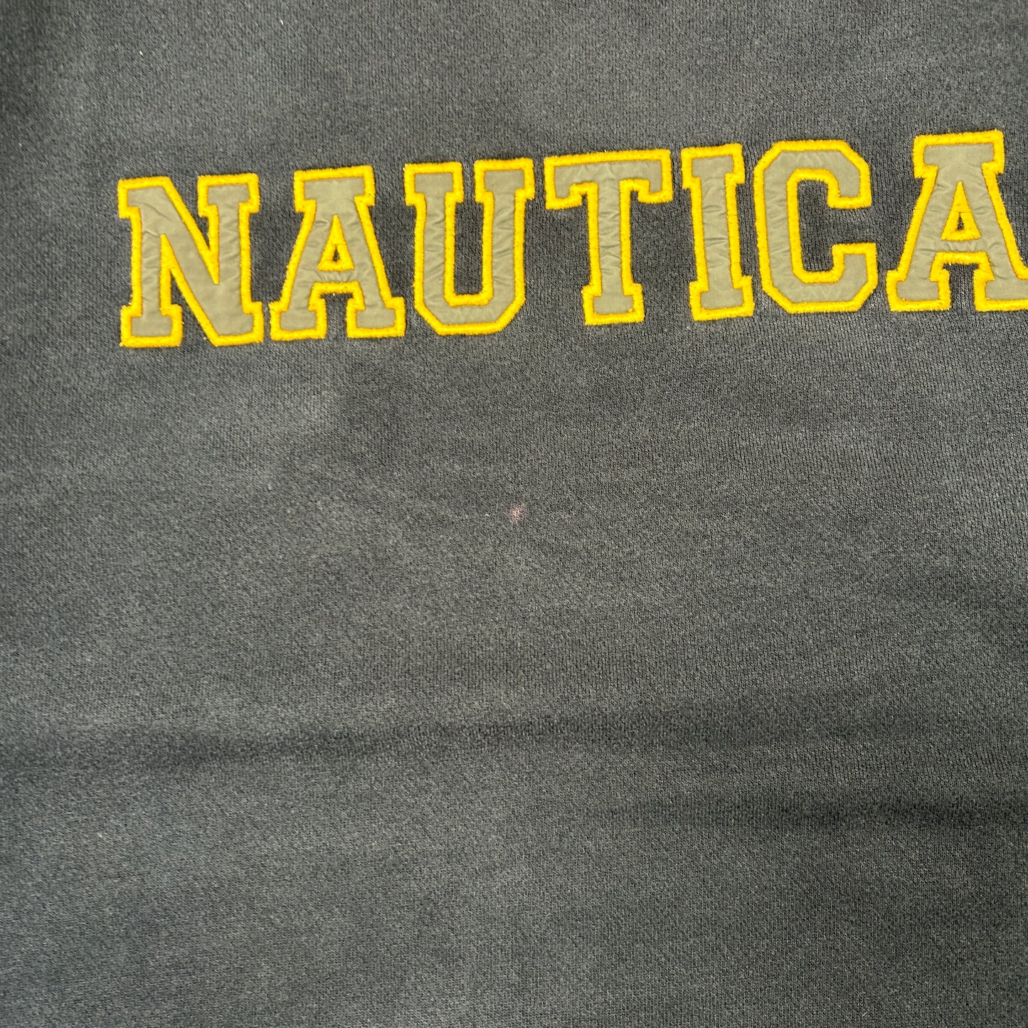 Vintage Nautica Spellout Navy Embroidered Sweatshirt - L