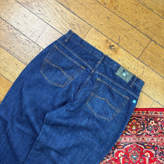 Vintage Azzure Blue Embroidered Y2K Hip Hop Baggy Jeans - 40