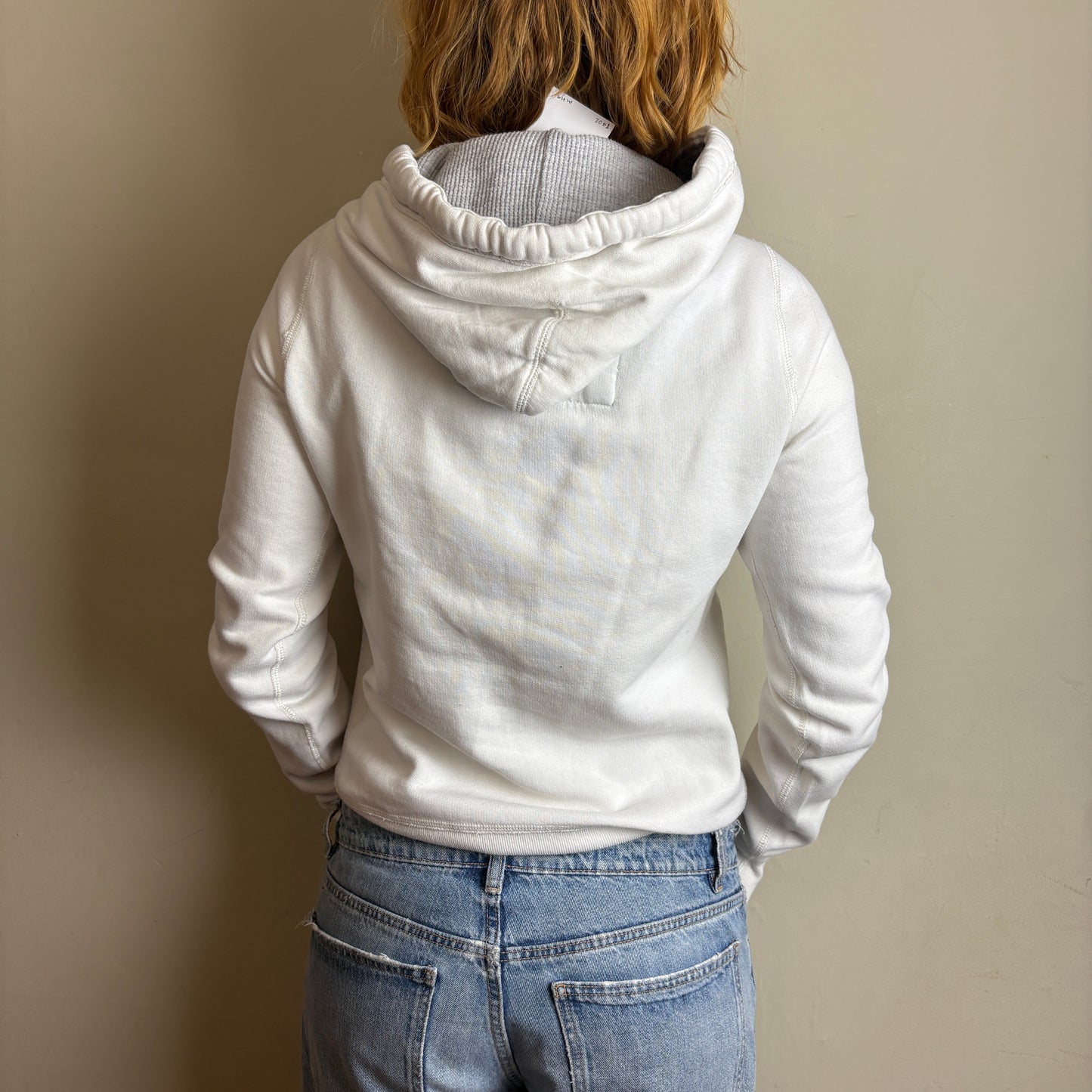 Vintage Abercrombie and Fitch Y2K White Embroidered Hoodie Sweatshirt - M