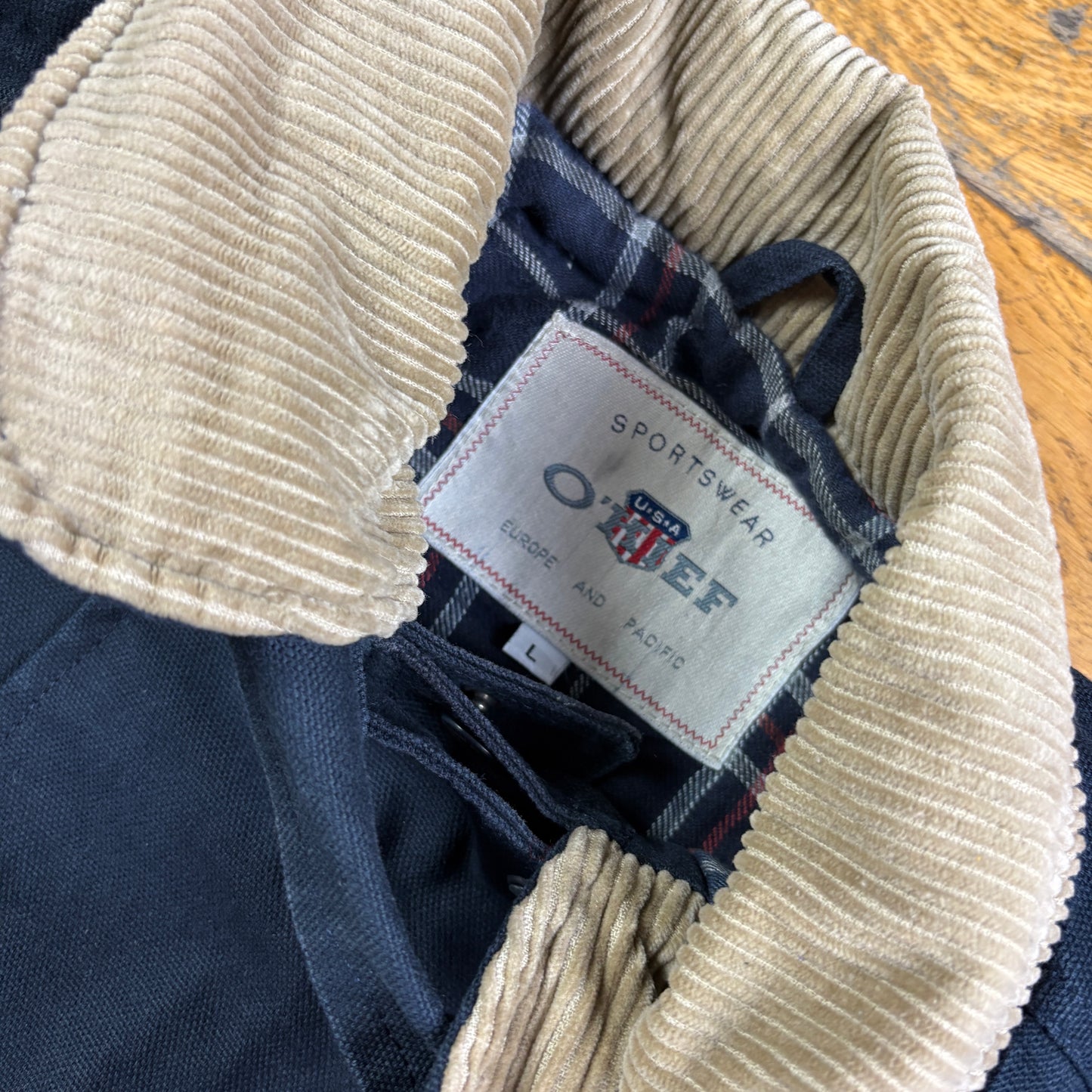 Vintage Fireman Clasp Black Trench Parka Jacket Coat - L