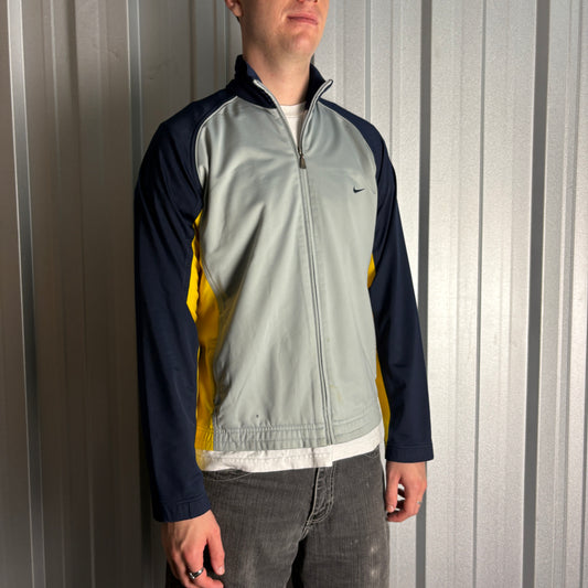 Vintage Nike Grey Navy 00s Y2K Tracksuit Track Jacket - M