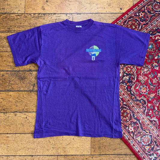 Vintage 90s Nike International Purple Rare Graphic T-Shirt - S