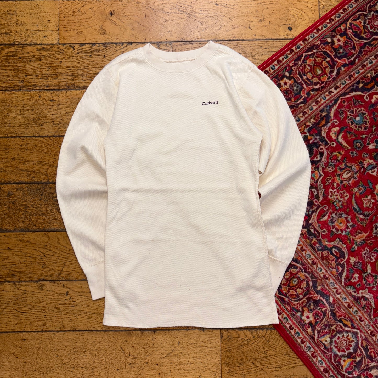 Vintage Carhartt Cream Waffle Long Sleeve T-Shirt - XS