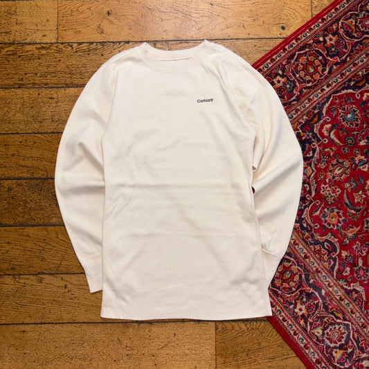 Vintage Carhartt Cream Waffle Long Sleeve T-Shirt - XS