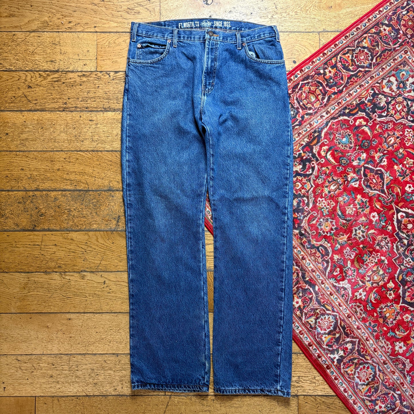 Vintage Dickies Workwear Carpenter Baggy Blue Jeans - 38L