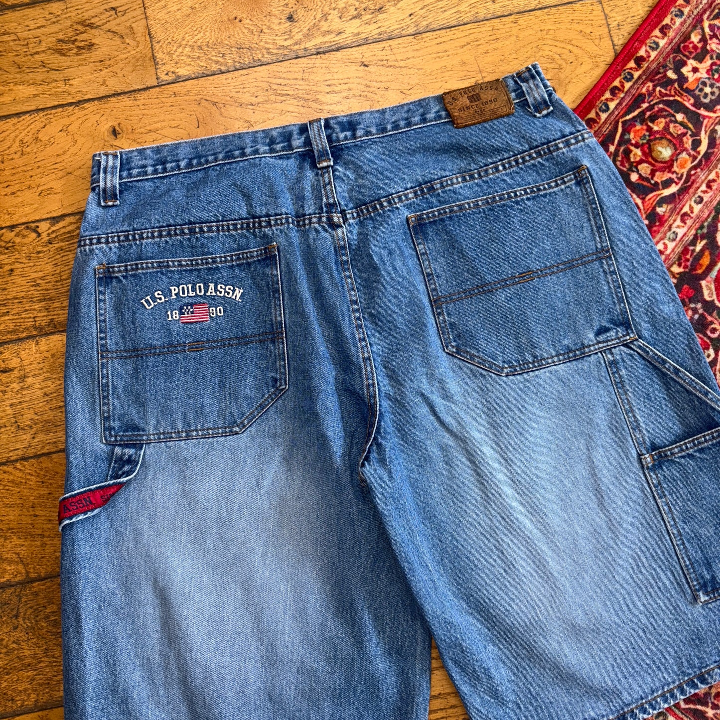 Vintage US Polo ASSN Embroidered Hip Hop Baggy Blue Shorts Jorts - 40