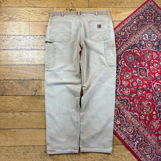 Vintage Carhartt Brown Workwear Carpenter Baggy Trousers - 38