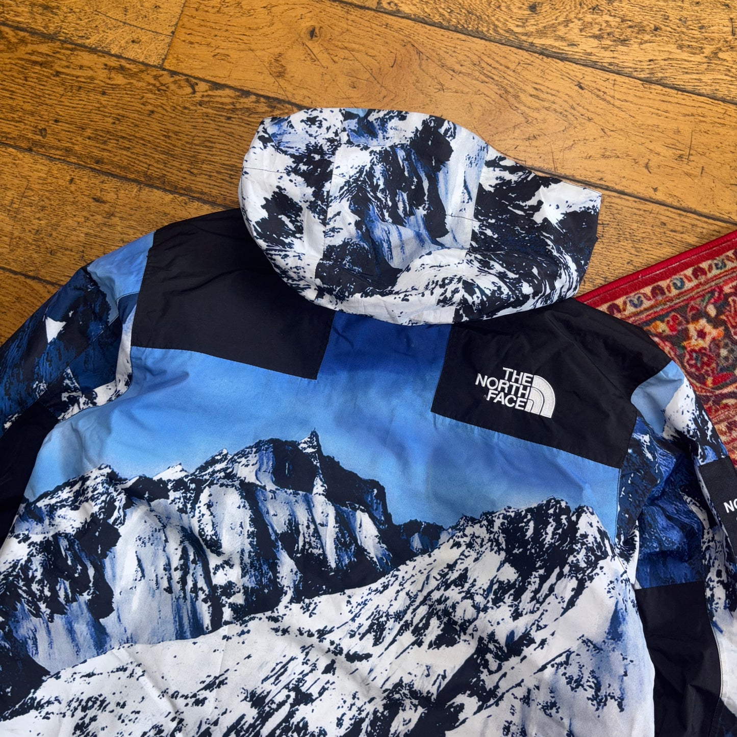 Supreme FW17 North Face Mountain Parka Blue Jacket Coat - M