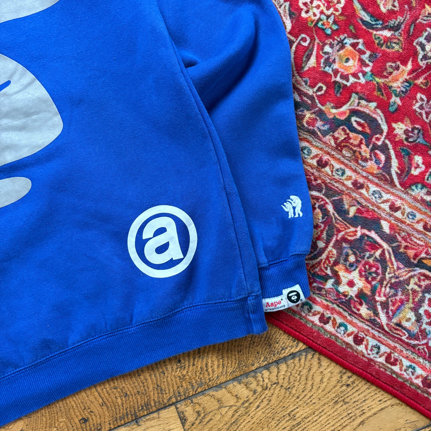 Vintage Bape Bathing Ape Blue Aape Sweatshirt - XS