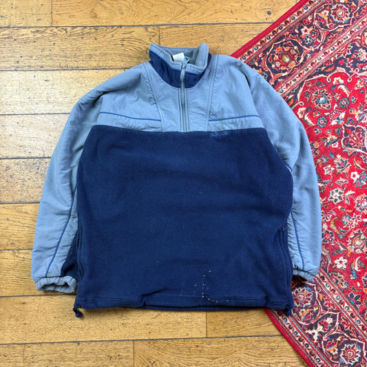 Vintage 90s Adidas Blue Fleece Embroidered Sweatshirt - L