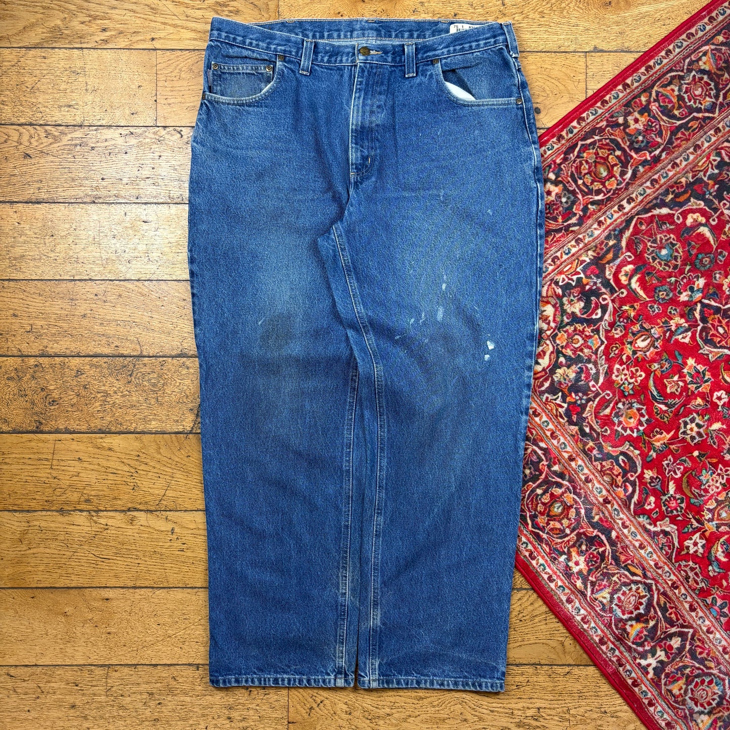 Vintage Carhartt Blue Workwear Carpenter Baggy Jeans - 38