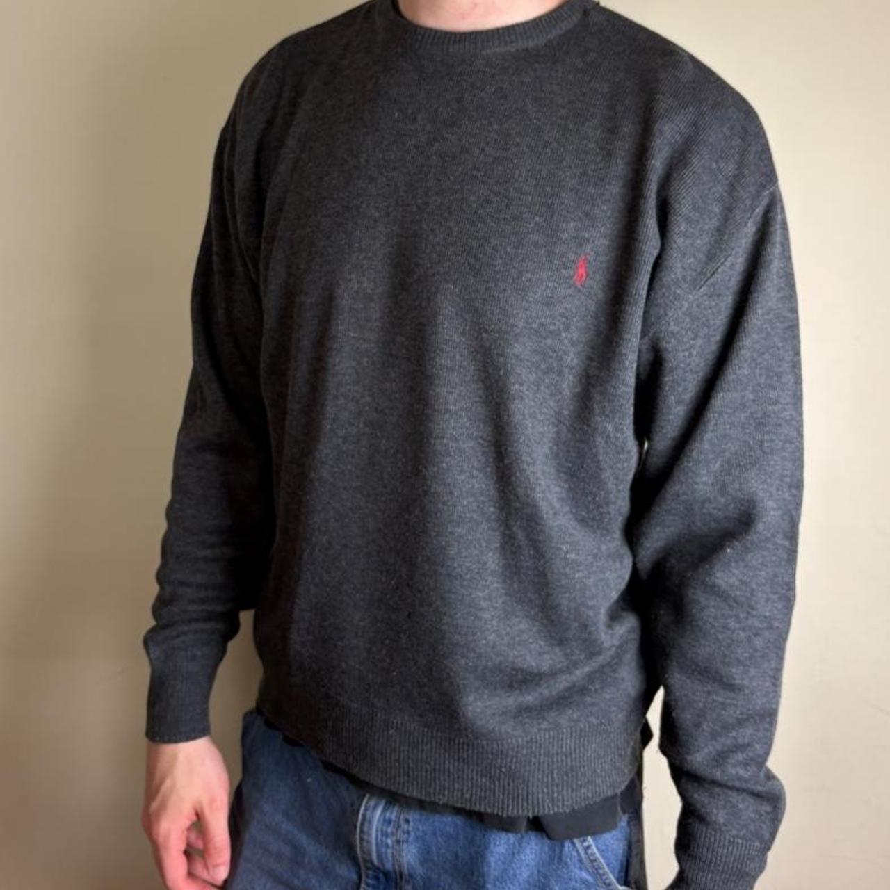 Vintage Ralph Lauren Grey Knit Jumper - L