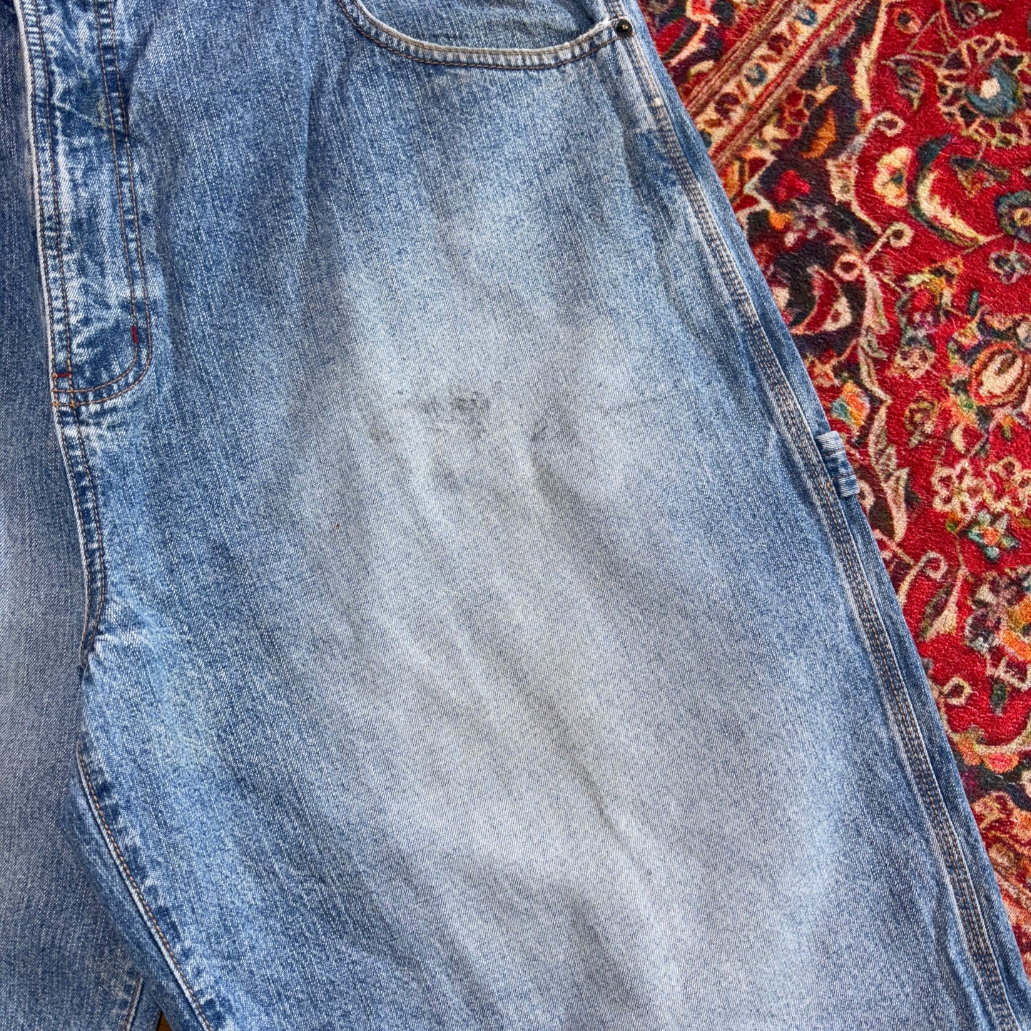 Vintage Paco Blue Embroidered Y2K Hip Hop Baggy Jeans Shorts Jorts - 40