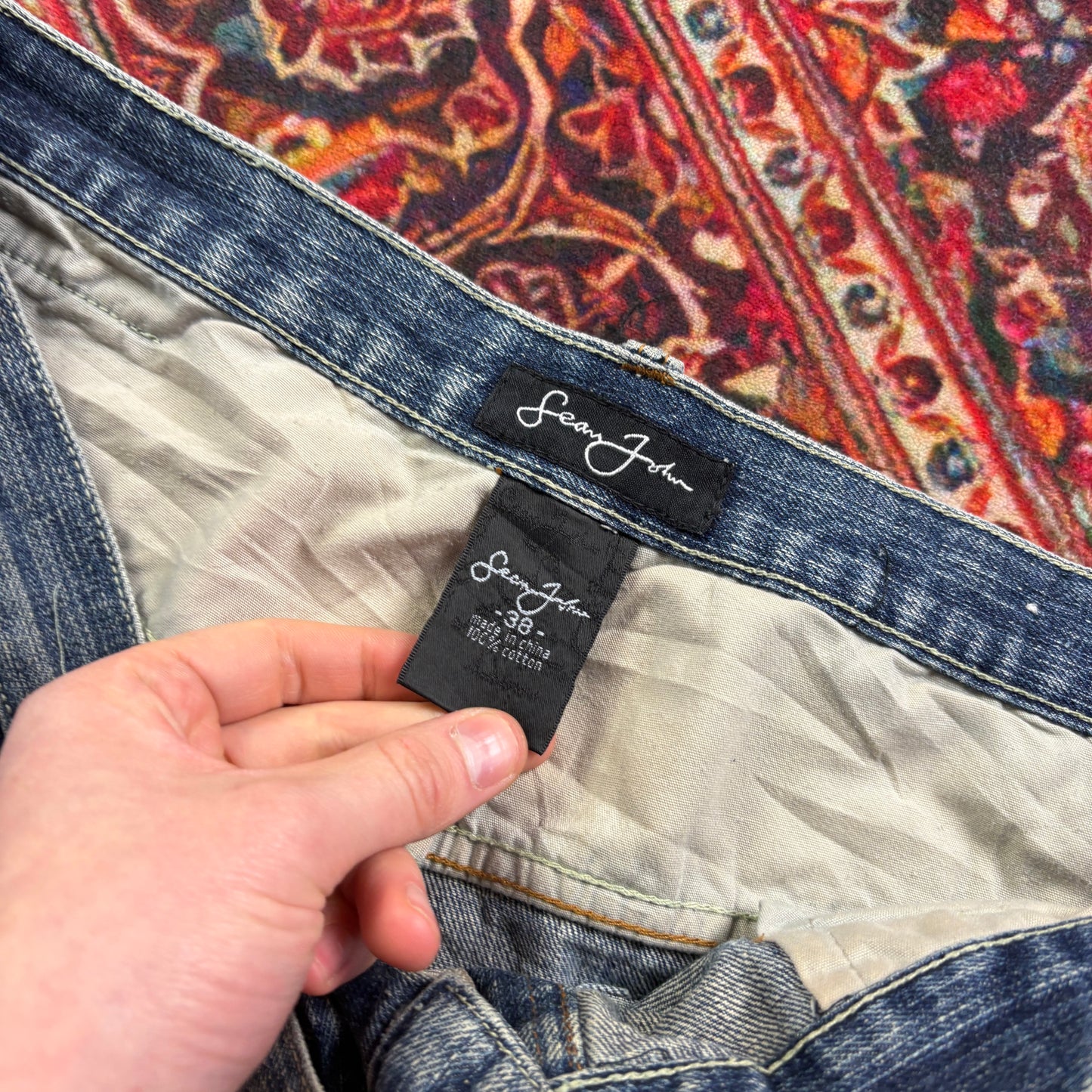 Vintage Sean John Blue Double Knee Y2K Hip Hop Baggy Jeans - 40