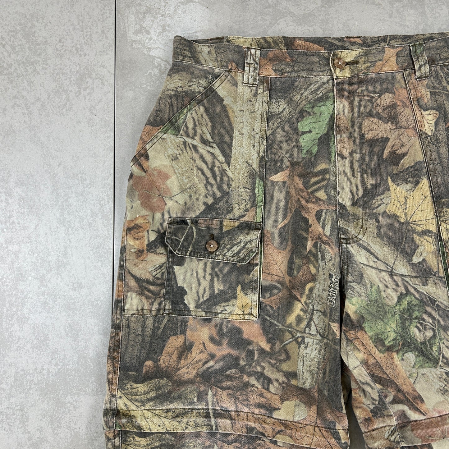 Vintage Real Tree Camo Baggy Khaki Cargo Workwear Hunting Trousers - 36