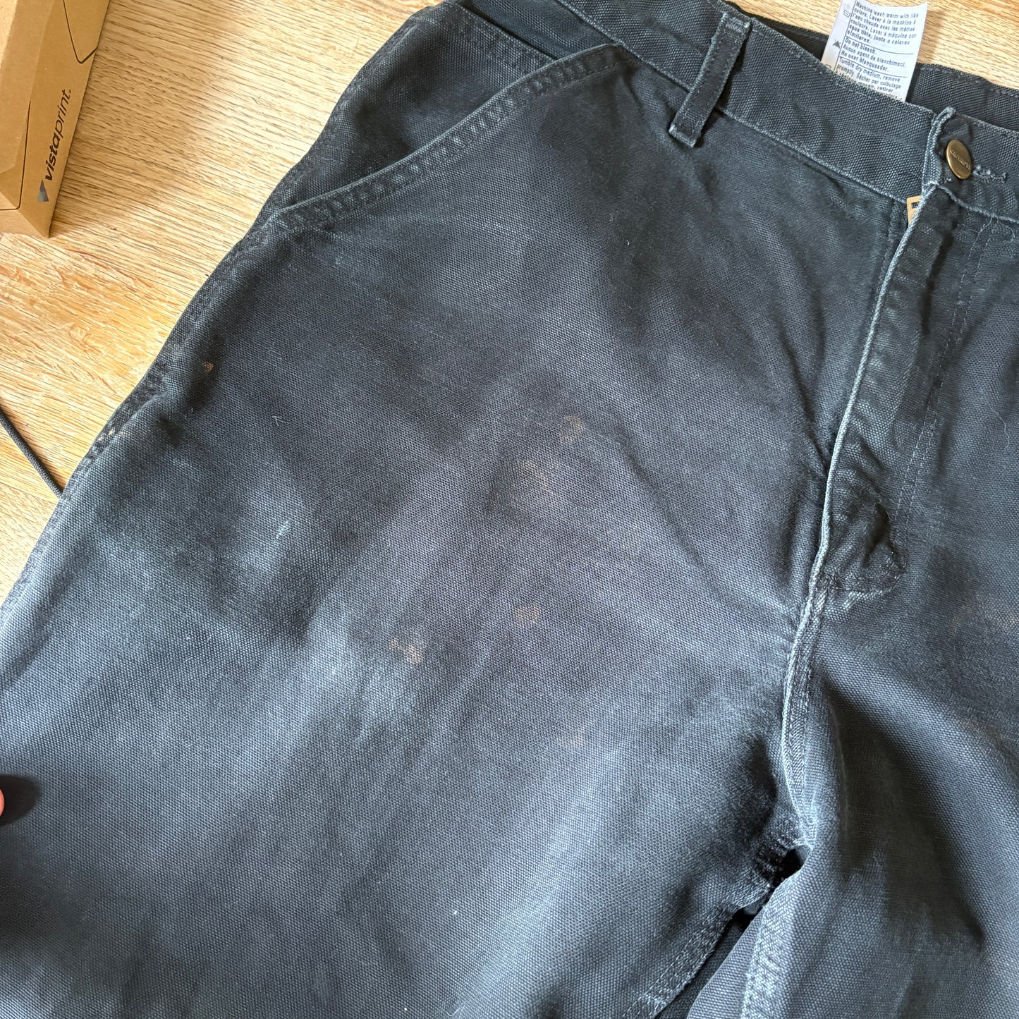 Vintage Carhartt Black Workwear Carpenter Baggy Trousers - 34L