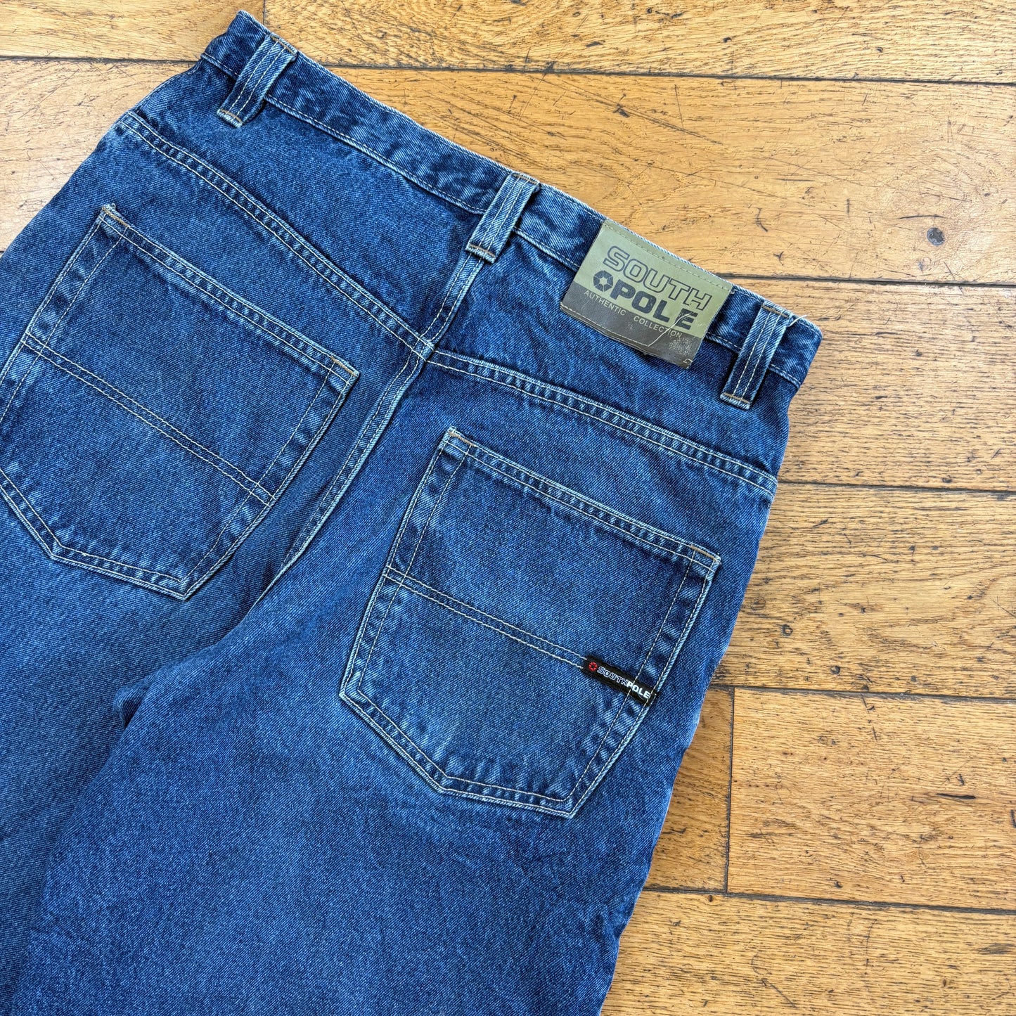 Vintage Southpole Embroidered Blue Hip Hop Baggy Shorts Jorts - 33