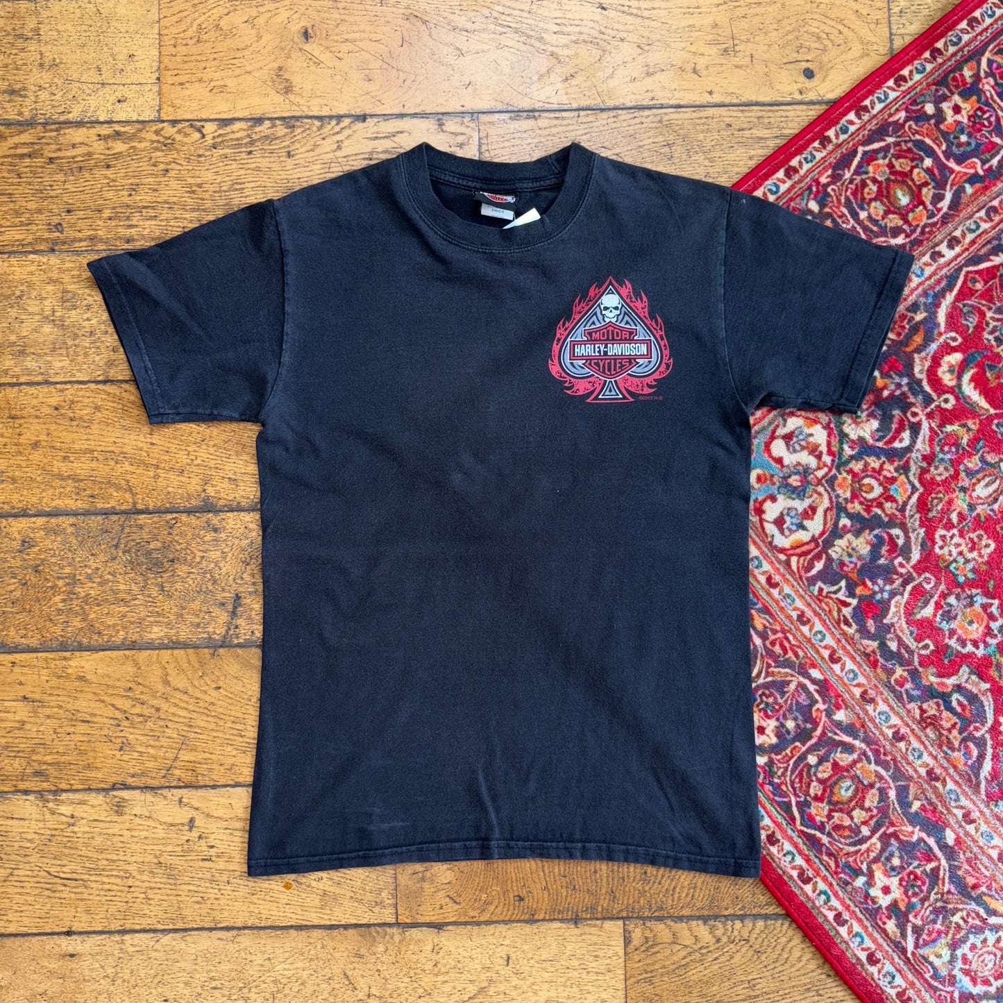 Vintage Harley Davidson Black Motorbike Graphic T-Shirt - XS