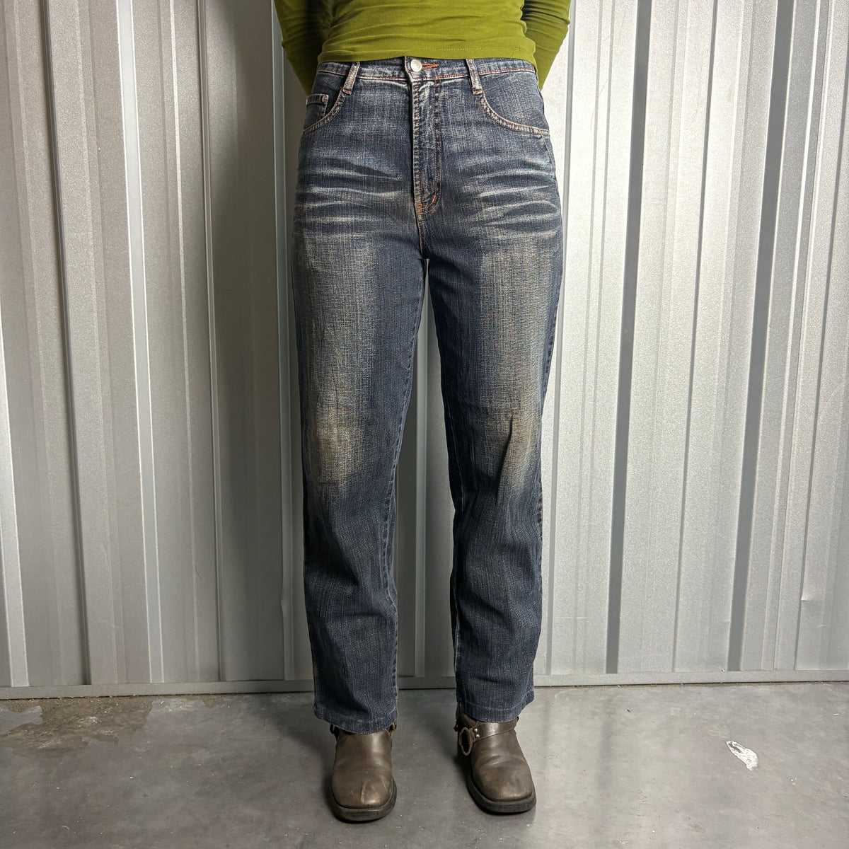 Embroidered Blue Japanese Denim Hip Hop Y2K Baggy Jeans - 30S