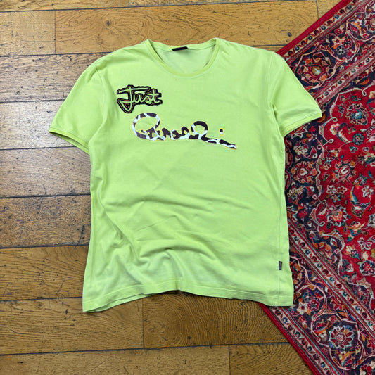 Vintage Roberto Cavalli Y2K Womens Green T-Shirt - XL