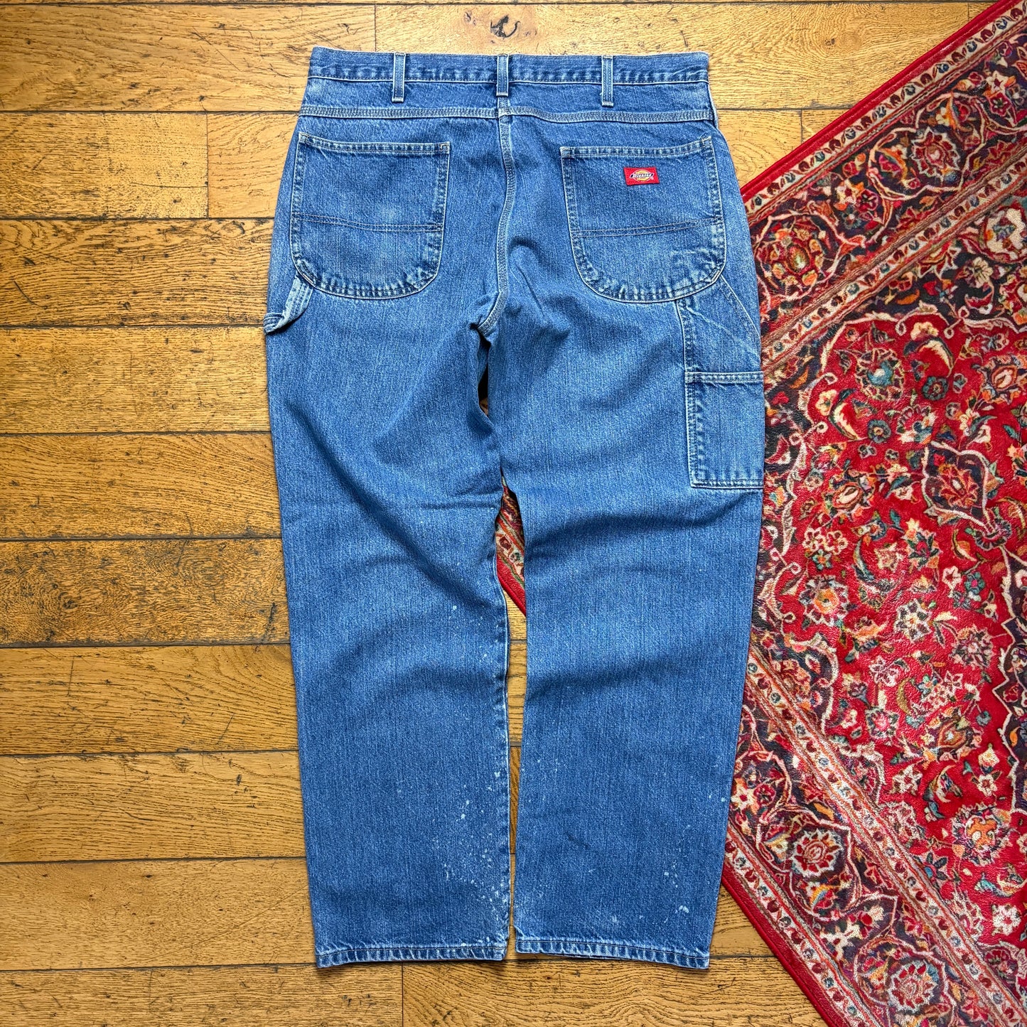 Vintage Dickies Workwear Carpenter Baggy Blue Jeans - 36L