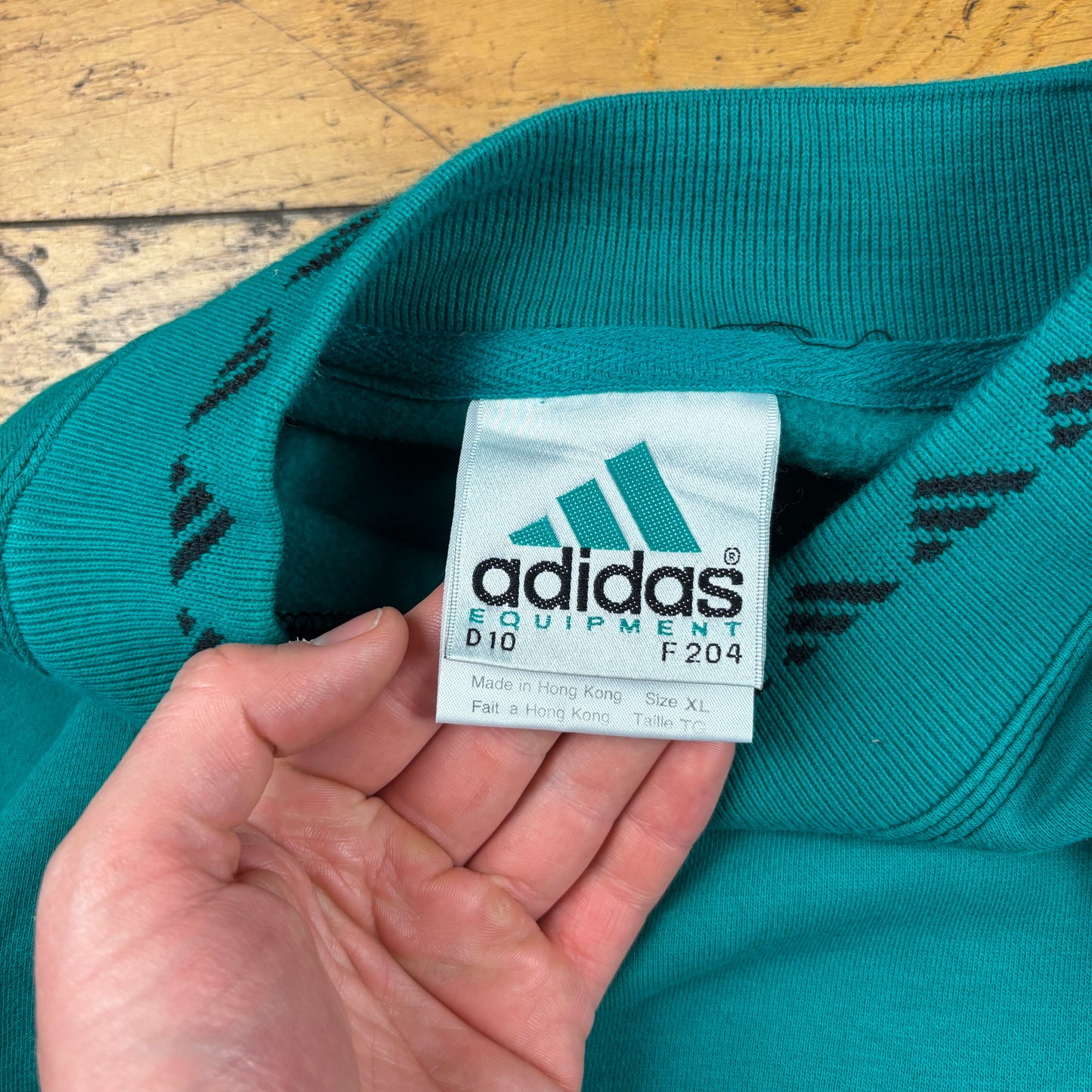 Vintage Adidas Equipment Green Embroidered Sweatshirt - XXL