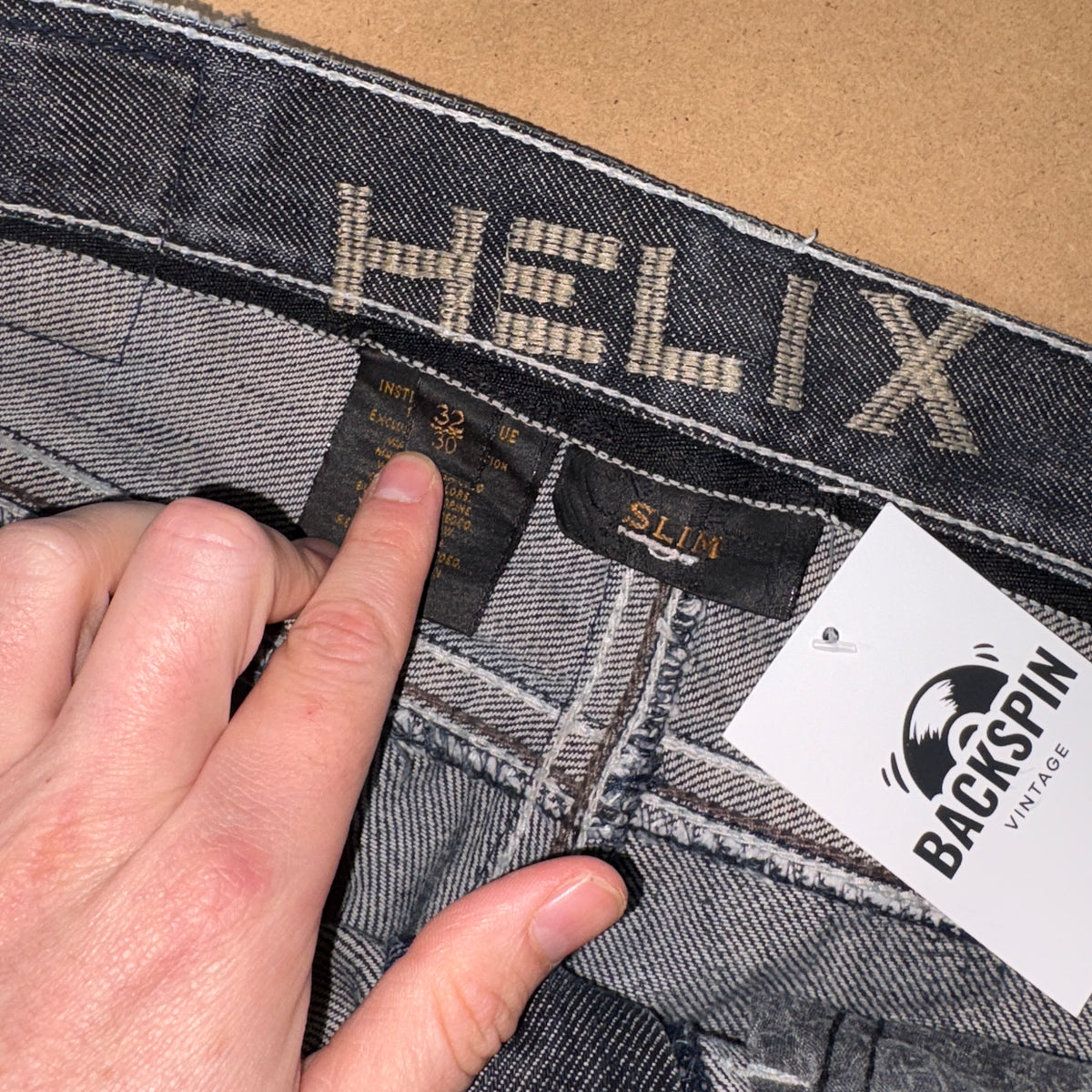 Helix Black Slim Bootcut Embroidered Y2K Jeans - 34S