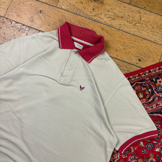 Vintage Avirex Cream Red Embroidered Polo Shirt - XL