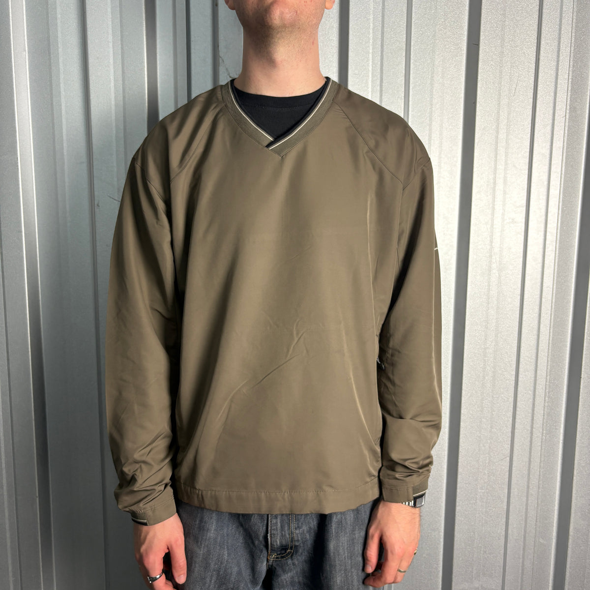 Nike Green Golf Swoosh Y2K Pullover Windbreaker - L