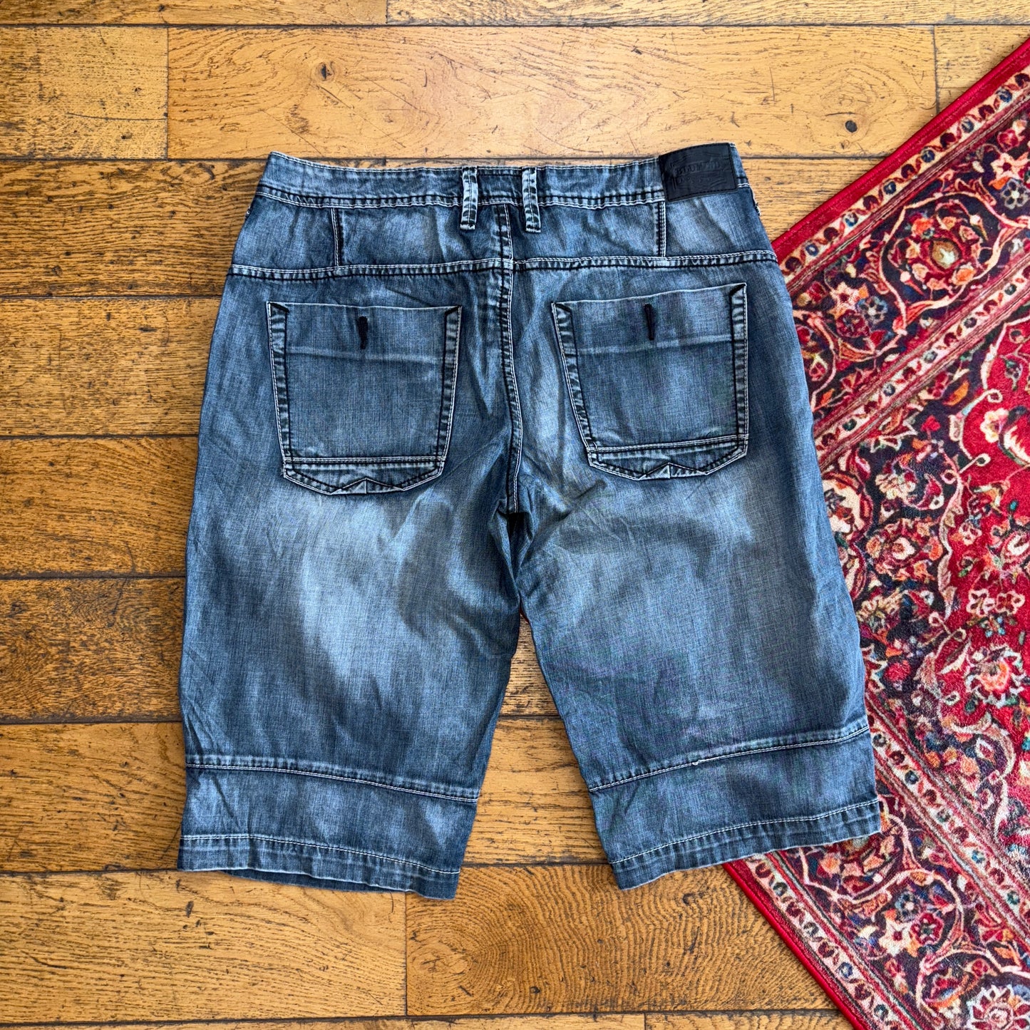 Vintage Grey Denim Shorts - 34