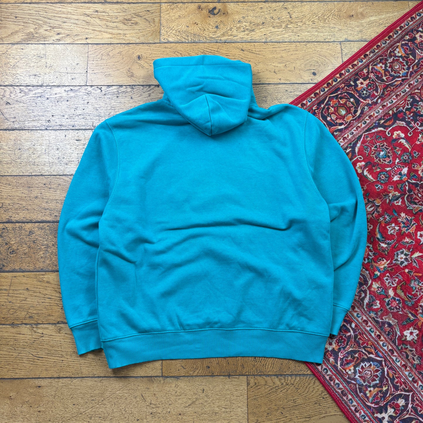 Vintage Blue Green Carhartt WIP Embroidered Hoodie Sweatshirt - L