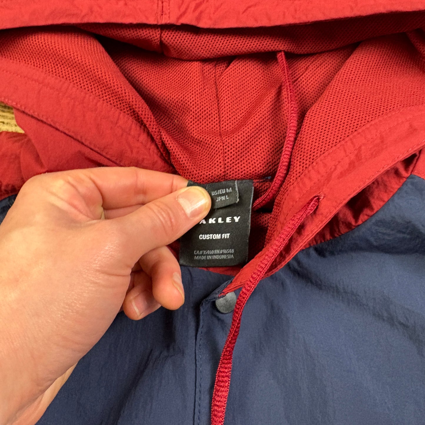 Oakley Navy Windbreaker Hooded Jacket - M