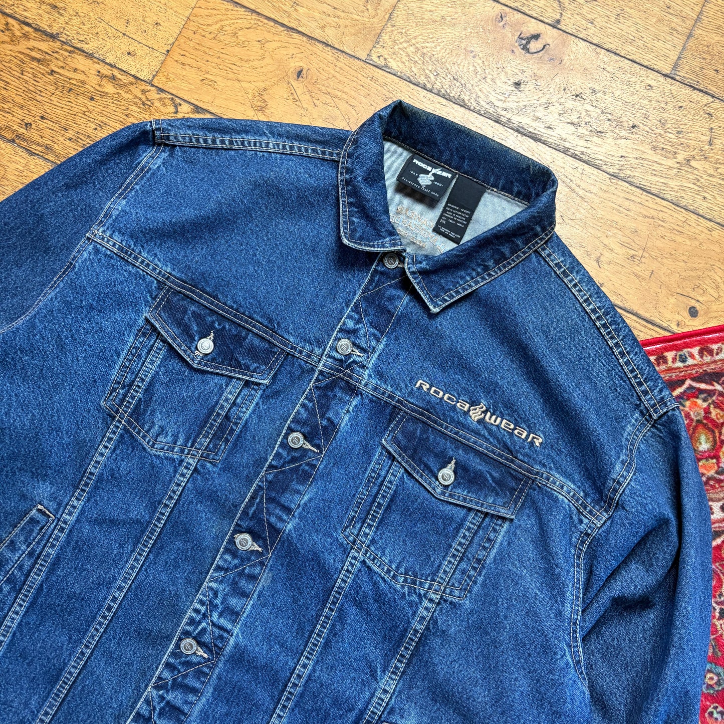 Vintage Rocawear Embroidered Blue Hip Hop Denim Jacket - 2XL