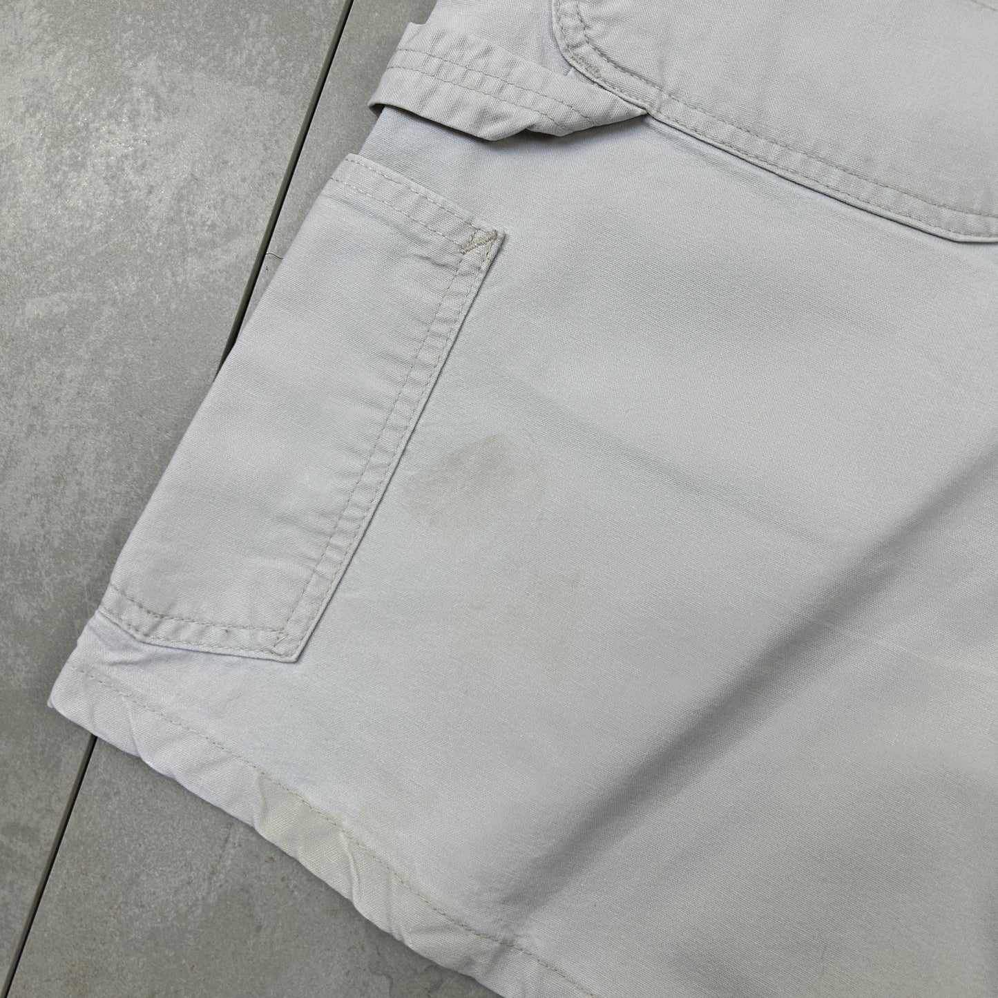 Vintage Carhartt Workwear Baggy White Carpenter Shorts - 36