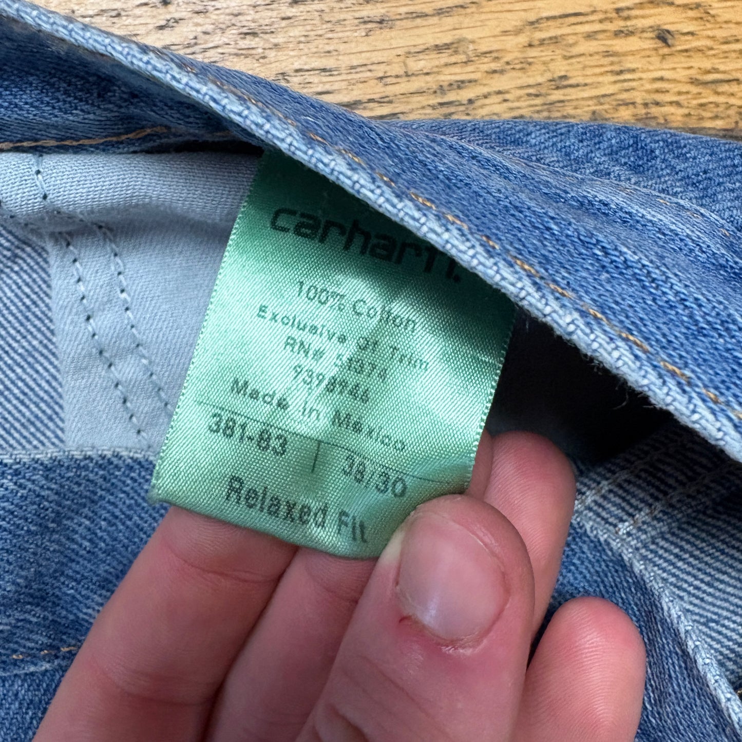 Vintage Carhartt Workwear Carpenter Baggy Blue Jeans - 38R