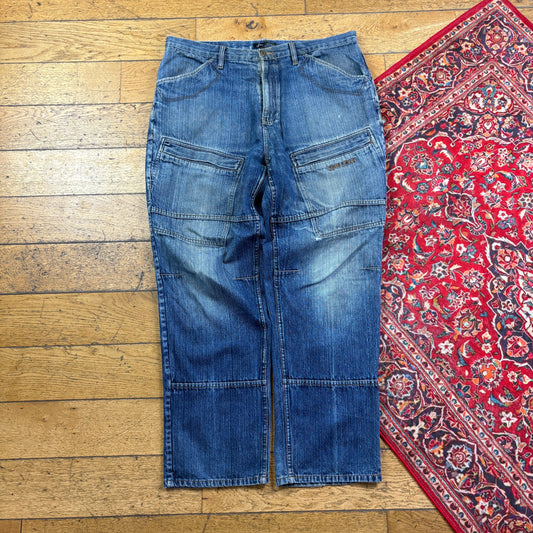 Vintage Sean John Blue Double Knee Y2K Hip Hop Baggy Jeans - 40