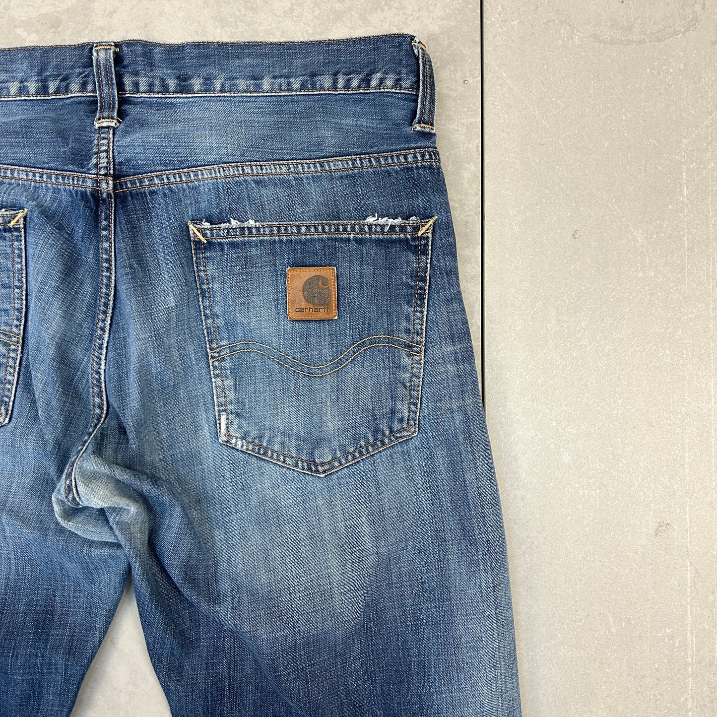 Vintage Carhartt Navy Workwear Carpenter Baggy Jeans - 36