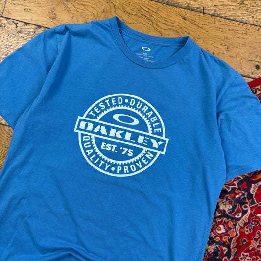 Vintage Oakley Blue Graphic T-Shirt - S